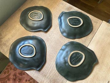 Pol Chambost - Assiette (4) - Grès, Glacis, Céramique