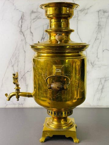 Samovar - Samovar russe en cuivre antique – dans le style de