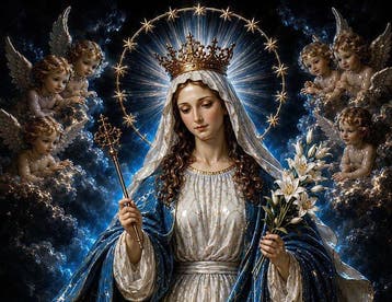 Yamila - La Virgen María y los Ángeles, Antiek en Kunst