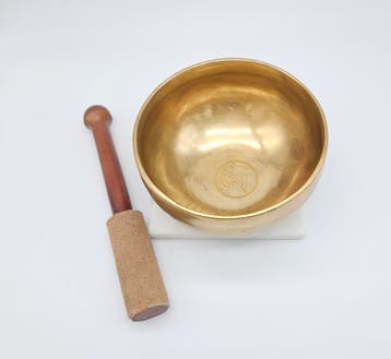 Klankschaal OHM ± 10-11cm met klopper, Cd's en Dvd's, Cd's | Meditatie en Spiritualiteit, Ophalen of Verzenden, Nieuw in verpakking