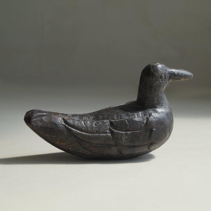 sculptuur, A Duck Decoy 23 cm long - 13 cm - drijfhout, Antiquités & Art, Art | Objets design