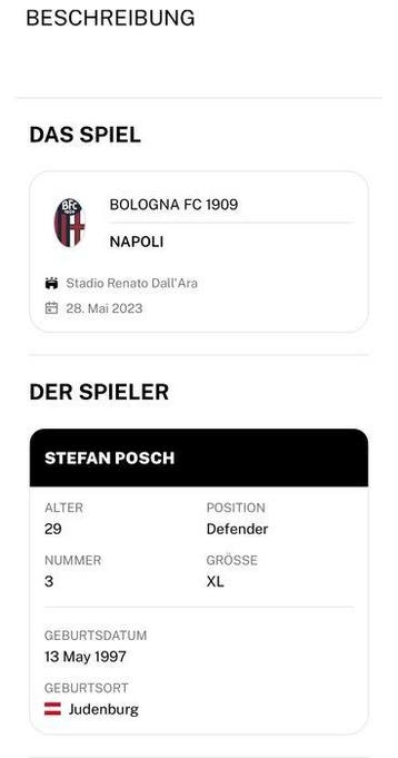 Bologna FC 1909 - Serie A - Stefan Posch - 2023 -, Nieuw