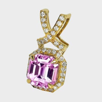 Zonder minimumprijs - Hanger - 14 karaat HRD 2,59 ct roze,