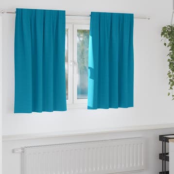 vidaXL Blackout Gordijnen met Ringen 2 st Turquoise 140 x, Verzenden, Nieuw