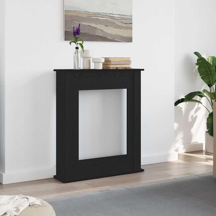 vidaXL Haardombouw Zwarte Eiken 75x20x87,5 cm Engineered, Huis en Inrichting, Kachels, Nieuw, Verzenden