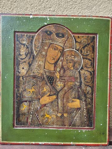 Icône - Notre-Dame de Smolensk - Bois, Antiquités & Art