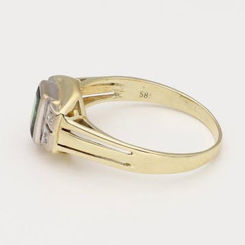 Ring - 14 karaat Geel goud, Witgoud - Diamant, Nieuw