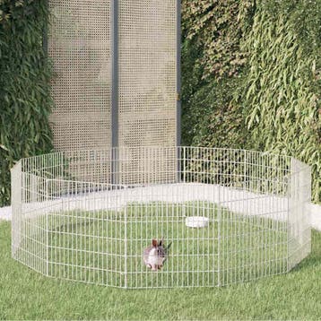 vidaXL Dierenverblijf 12 panelen 54x60 cm gegalvaniseerd, Dieren en Toebehoren, Verzenden, Nieuw