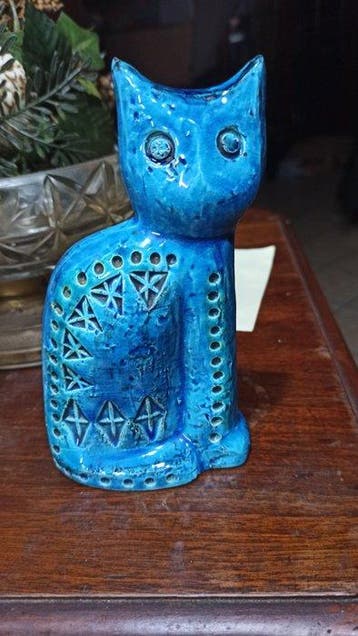 Bitossi - Beeldje - Gatto Rimini Blu - Majolica