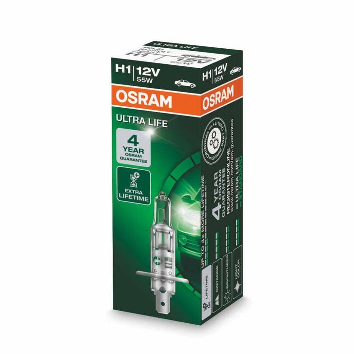 Osram H1 Halogeenlamp 12V 55W P14.5s Ultra Life, Auto-onderdelen, Verlichting, Nieuw, Ophalen of Verzenden