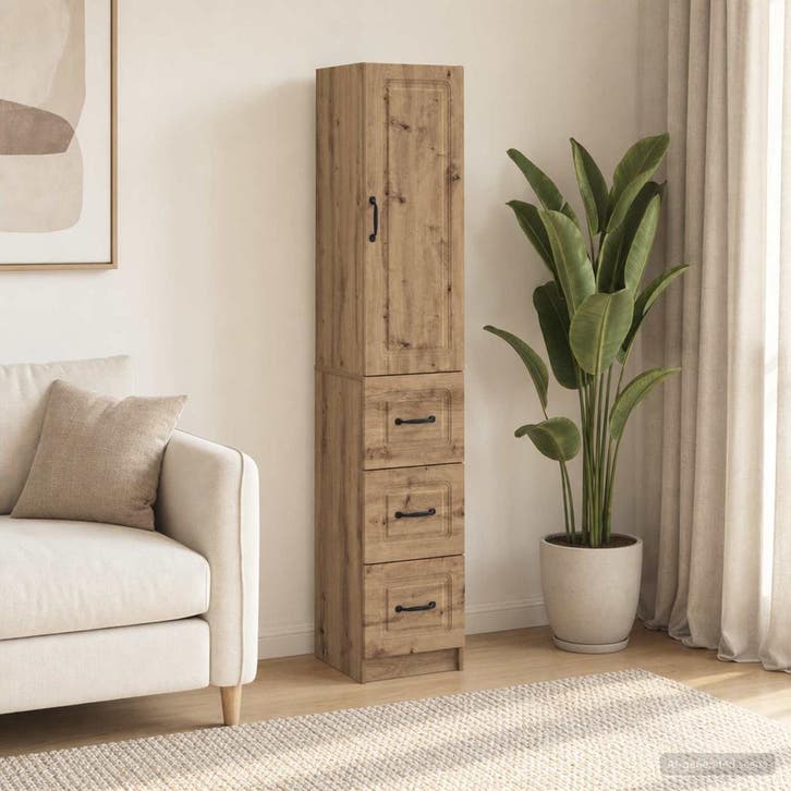 vidaXL Kast Set 2 st 33 x 34,5 x 87 cm Bewerkt hout, Maison & Meubles, Armoires | Autre, Envoi