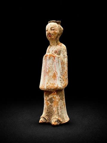 Het oude China, Noordelijke Wei Terracotta Figuur - 19 cm