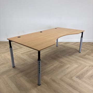 Wingbureau 200x100/80 cm, beuken - grijs, Gebruikt