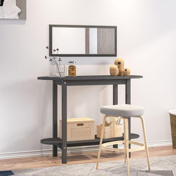 vidaXL Wandtafel 110x40x80 cm massief grenenhout grijs, Verzenden