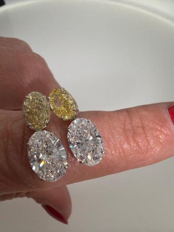 Boucles doreilles - 14 carats Or blanc - 6.19ct. tw., Bijoux, Sacs & Beauté, Boucles d'oreilles