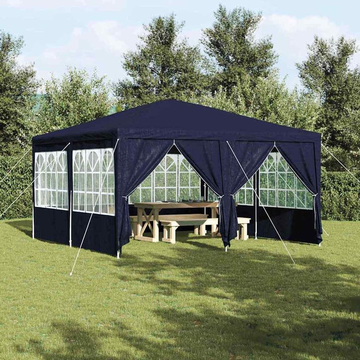 vidaXL Partytent Blauw 400 x 400 x 266 cm Polyetheen, Tuin en Terras, Partytenten, Nieuw, Verzenden