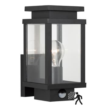 Strak & modern Boston Muurlamp Bewegingssensor Zwart met LED, Verzenden