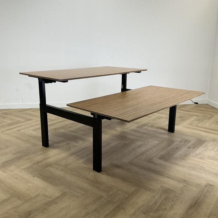 Vepa slinger duo bureau 160x80 cm, Zebrano - zwart, Huis en Inrichting, Bureaus, Gebruikt