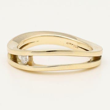 Bague - 14 carats Or jaune Diamant (Naturelle), Bijoux, Sacs & Beauté