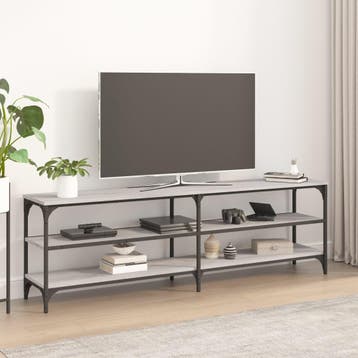 vidaXL Tv-meubel 160x30x50 cm bewerkt hout grijs sonoma, Verzenden, Nieuw