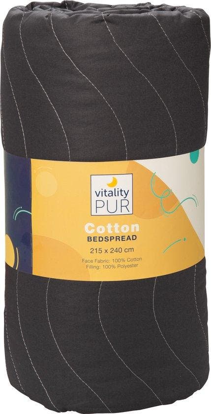 2dekans | Vitality Pur - Luxe Katoenen Bedsprei - 2 persoons, Huis en Inrichting, Slaapkamer | Beddengoed, Ophalen of Verzenden