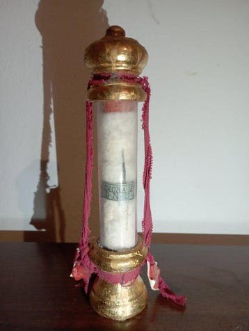 Reliekhouder - Hout, Glas, Textiel - 1850-1900 - Doorn van
