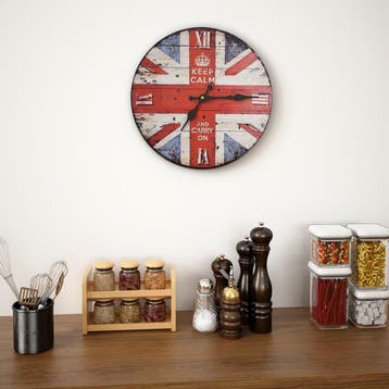 vidaXL Wandklok vintage stijl 30 cm UK, Verzenden, Nieuw