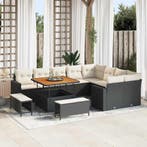 vidaXL Tuinbank Set 12 pcs Zwart poly rattan, Tuin en Terras, Tuinsets en Loungesets, Verzenden, Nieuw