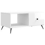 vidaXL Salontafel Hoogglans Wit 90 x 50 x 40 cm Bewerkt hout, Verzenden, Nieuw