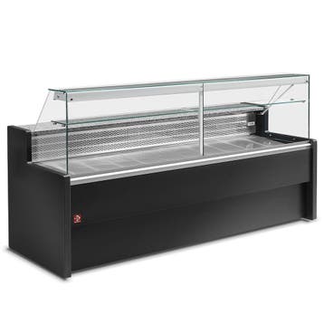 Gekoelde vitrinetoonbank met rechte ruit 90°, met reserve -, Verzenden