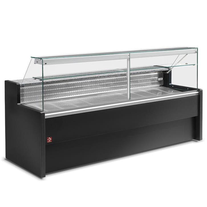 Gekoelde vitrinetoonbank met rechte ruit 90°, met reserve -, Articles professionnels, Horeca | Équipement de cuisine, Envoi