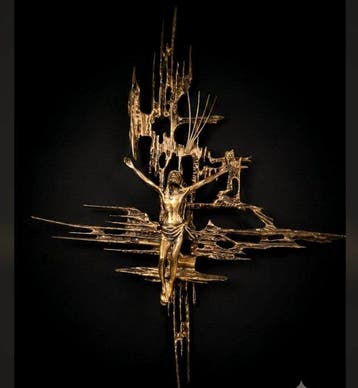 sculptuur, Christ en croix Fonderie dart daprès Dalí - 60