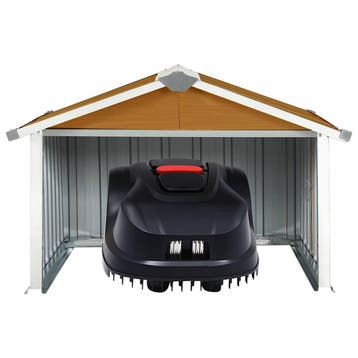 vidaXL Overkapping voor robotmaaier 92x97x63 cm staal bruin, Tuin en Terras, Verzenden, Nieuw