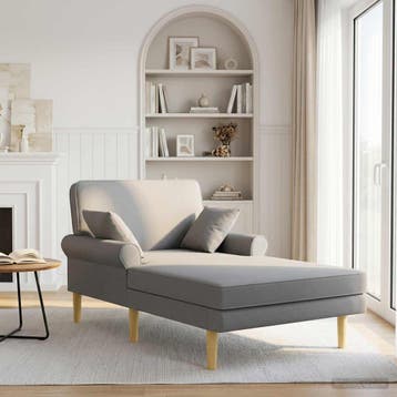 vidaXL Chaise longue Lichtgrijs Stof, Verzenden