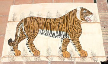 Artist Iqbal Khan Tiger - Tiger, an Indian style pioneered