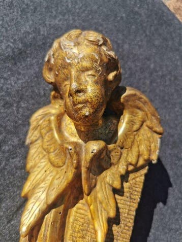 Figuur - cherubino alato doro - frammento XVIII secolo -