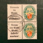 Duitse Rijk 1929 - Nothilfe : 5Pf met beide reclamepanelen, Gestempeld
