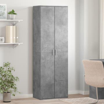 vidaXL Hoge kast 60x35x180 cm bewerkt hout betongrijs, Verzenden, Nieuw