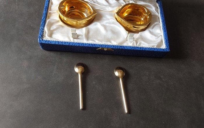 Robj - Peper- en zoutstel (2) - Porselein, Verguld - Zullen, Antiquités & Art, Antiquités | Meubles | Tables