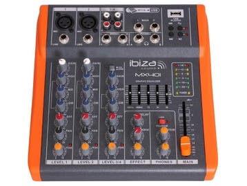 Ibiza Sound MX401 4 Kanaals Stage Mixer Studio Mengpaneel, Nieuw