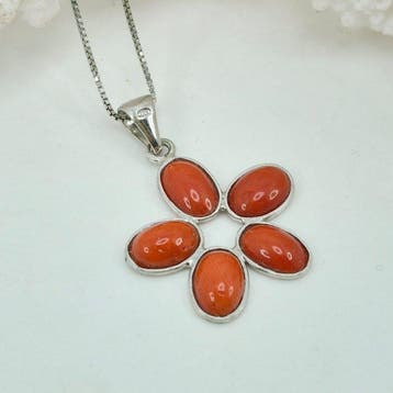 Koraal - Zilver, Zonder reservering - Ketting met hanger -