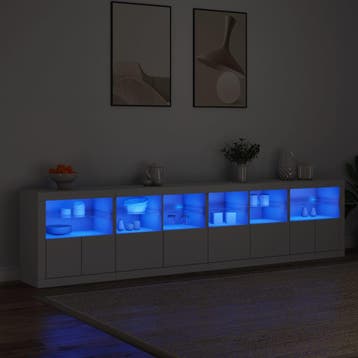 vidaXL Dressoir met LED-verlichting 283x37x67 cm wit, Verzenden