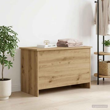 vidaXL Opbergkist Artisanaal eiken 80 x 40 x 50 cm Bewerkt, Huis en Inrichting, Verzenden, Nieuw