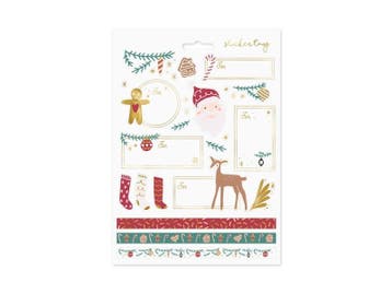 Cadeau Stickers Kerst Mix, Verzenden