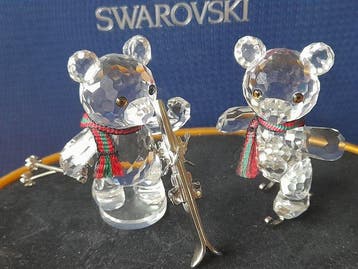Swarovski - Beeldje - Krisbeer op skis en krisbesr op