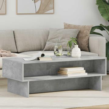 vidaXL Salontafel Beton Grijs 100 x 46 x 35 cm Bewerkt hout, Verzenden, Nieuw