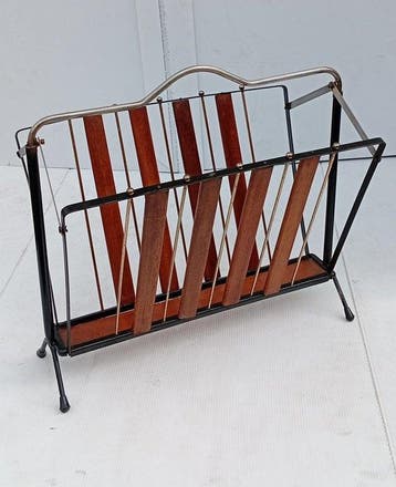 Porte-revues - bois, fer - Porte-revues refermable
