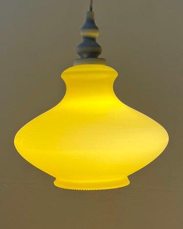 Massive - Hangende plafondlamp - Glas, Metaal, Hout, Antiquités & Art