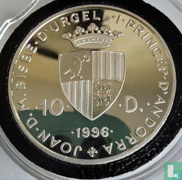 Andorra 10 diners 1996 (PROOF) European otter, Verzenden, Overige landen, Losse munt, Goud