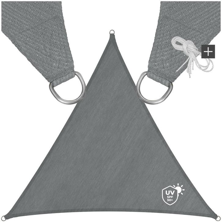 Driehoekig zonneluifel van polyethyleen, grijs - 6 x 6 x 6 m, Jardin & Terrasse, Protection solaire, Envoi